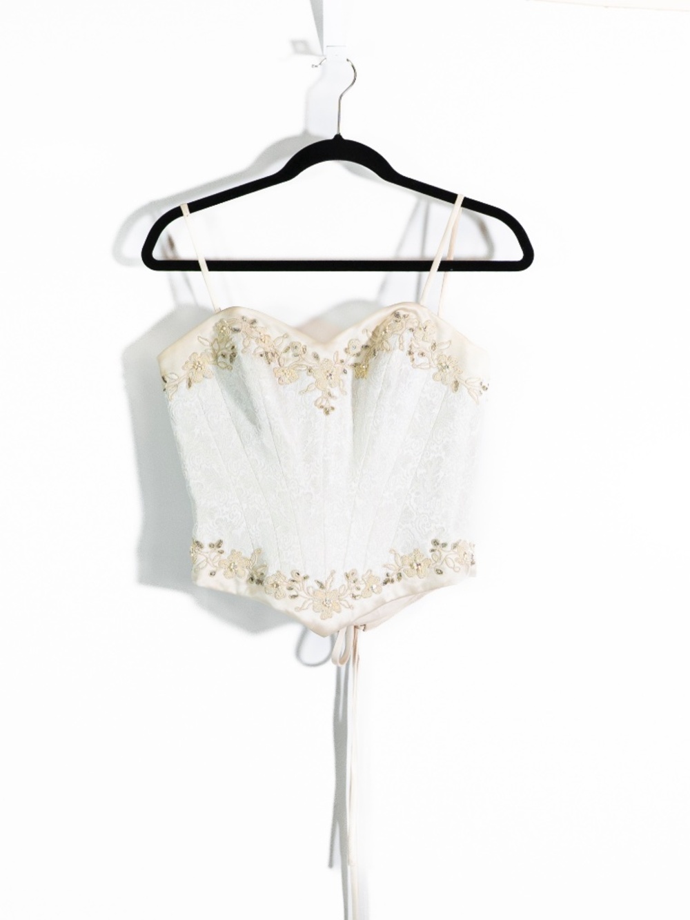 St Tropez David's Bridal Style T8007 Crystal Embroidered Lace Up Corset Top 4